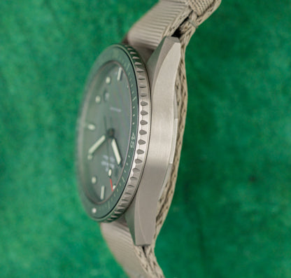 Blancpain Fifty Fathoms Bathyscaphe 5000-1210-NAGA Anthracite Grey Dial Grey Ceramic Bezel Satin Brushed Titanium Case - The Watch Business Sydney CBD