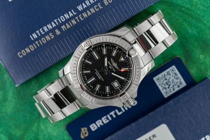 Breitling Avenger Automatic 43 A17318101B1A1 Black Dial Luminous Markers - The Watch Business Sydney