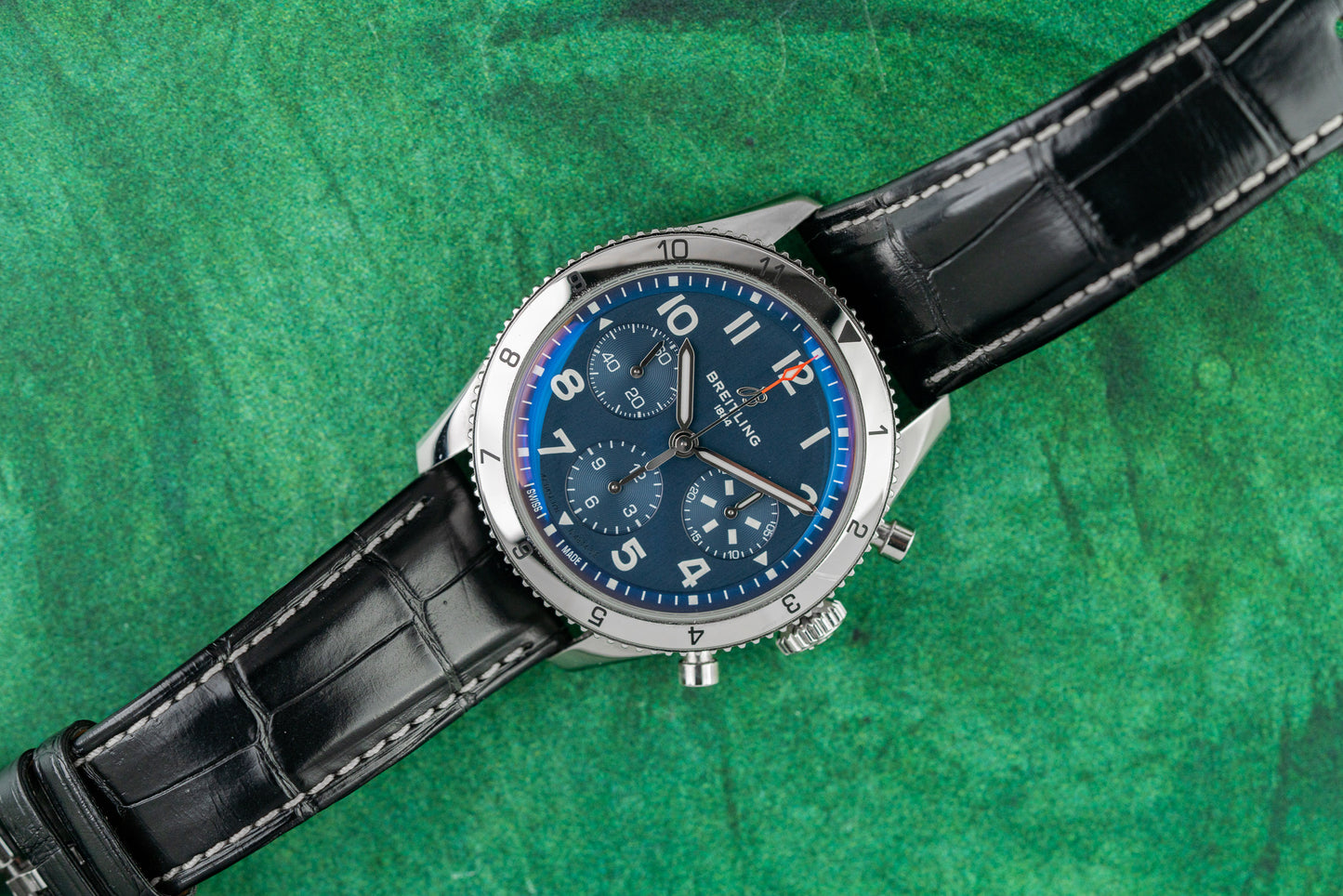 Breitling Classic AVI Chronograph 42 A233801A1C1X1 Blue Dial Stainless Steel 2023 - The Watch Business Sydney