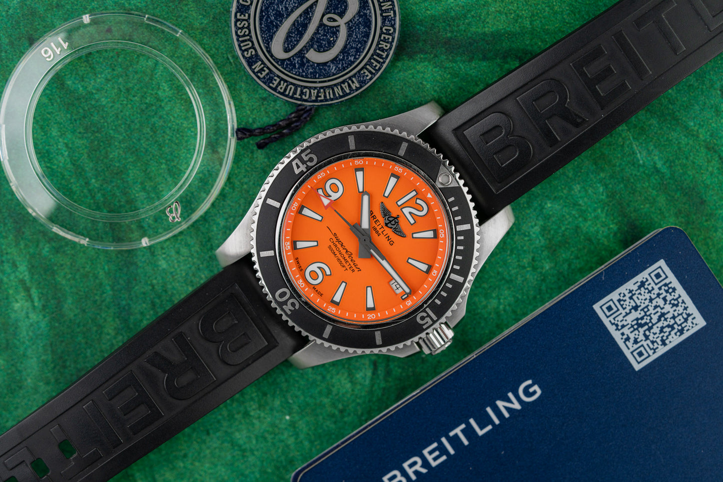 Breitling Superocean Automatic 42 A17366D71O1S1 Orange Dial Stainless Steel Case - The Watch Business Sydney CBD