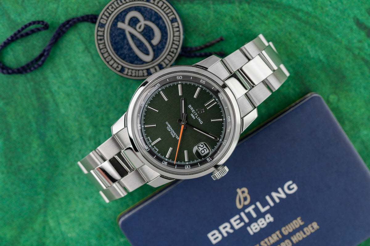 Breitling Top Time 38 AB3113171L1X1 Green Dial Stainless Steel - The Watch Business Sydney