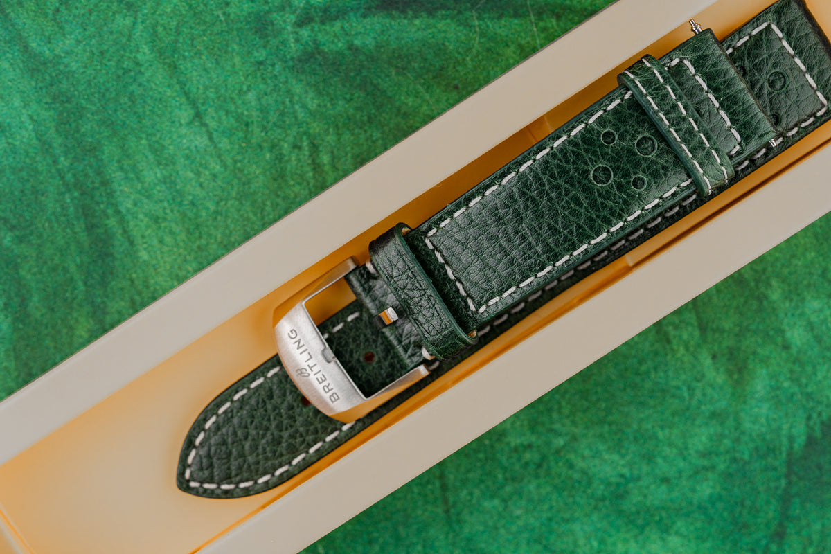 Breitling Top Time 38 AB3113171L1X1 Green Dial Extra Green Leather Strap - The Watch Business Sydney