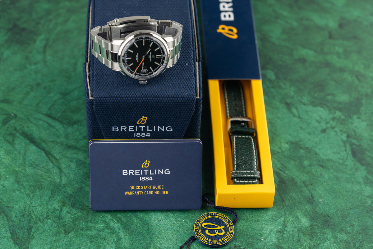 Breitling Top Time 38 AB3113171L1X1 Green Dial Full Set Box and Warranty Card - The Watch Business Sydney