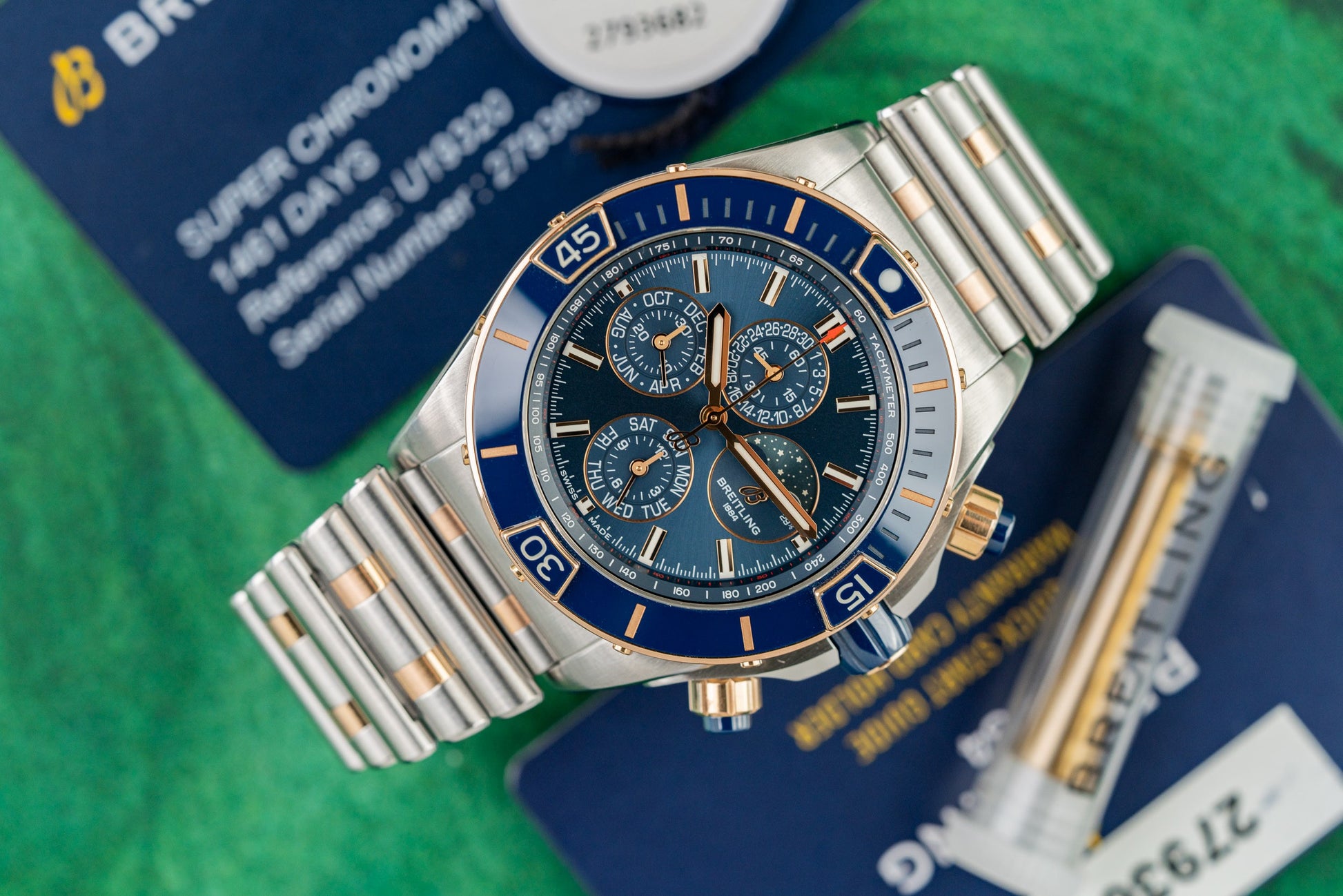 Breitling Super Chronomat 44 U19320161C1U1 Blue Dial Four-Year Calendar - The Watch Business Sydney