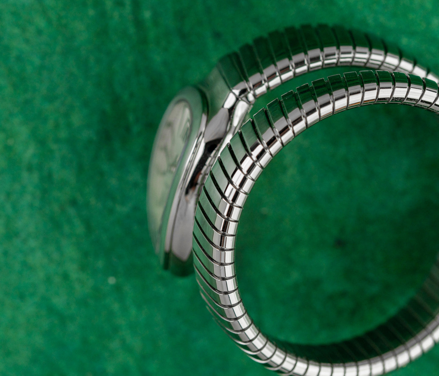Bulgari Serpenti Tubogas 101828 Silver Dial Single Spiral Steel Bracelet - The Watch Business Sydney