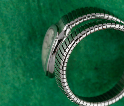 Bulgari Serpenti Tubogas 101828 Silver Dial Single Spiral Steel Bracelet - The Watch Business Sydney