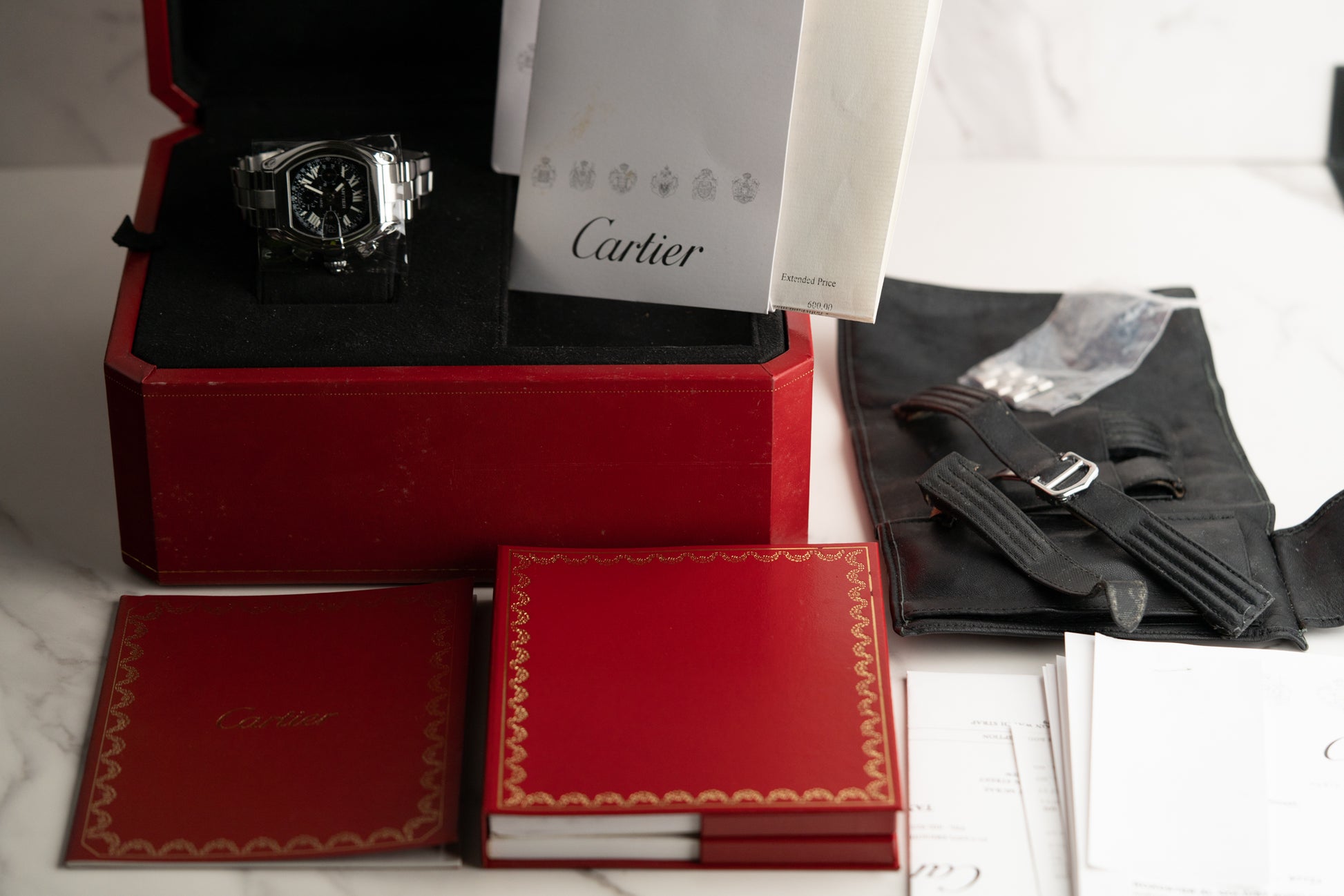 Cartier Roadster Chronograph 2618 Black Dial Stainless Steel