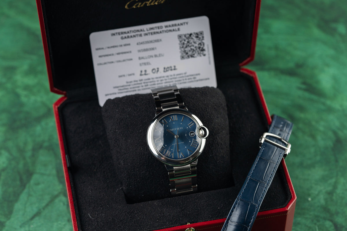 Cartier Ballon Bleu WSBB0061 Blue Dial Stainless Steel 2022 - The Watch Business Sydney