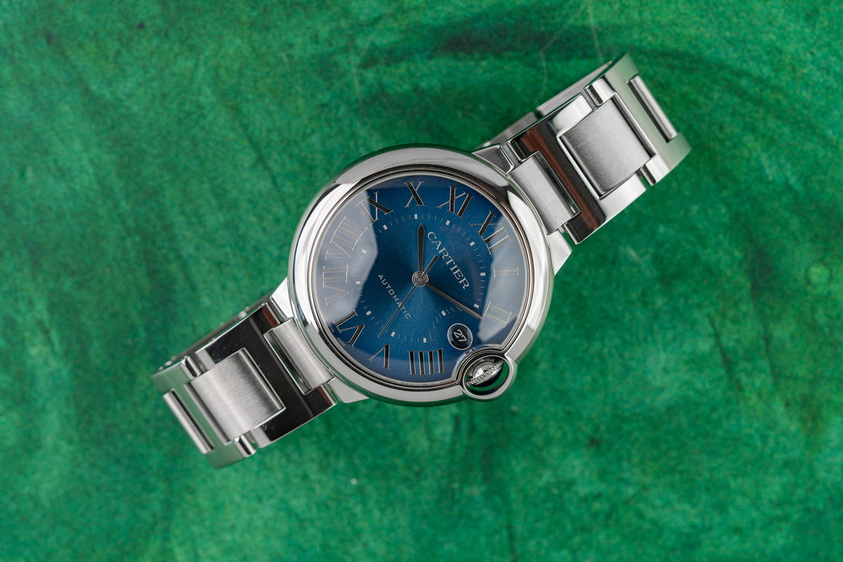 Cartier Ballon Bleu WSBB0061 Blue Sunray Dial Roman Numerals - The Watch Business Sydney
