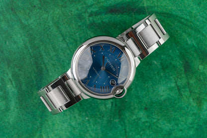 Cartier Ballon Bleu WSBB0061 Blue Sunray Dial Roman Numerals - The Watch Business Sydney