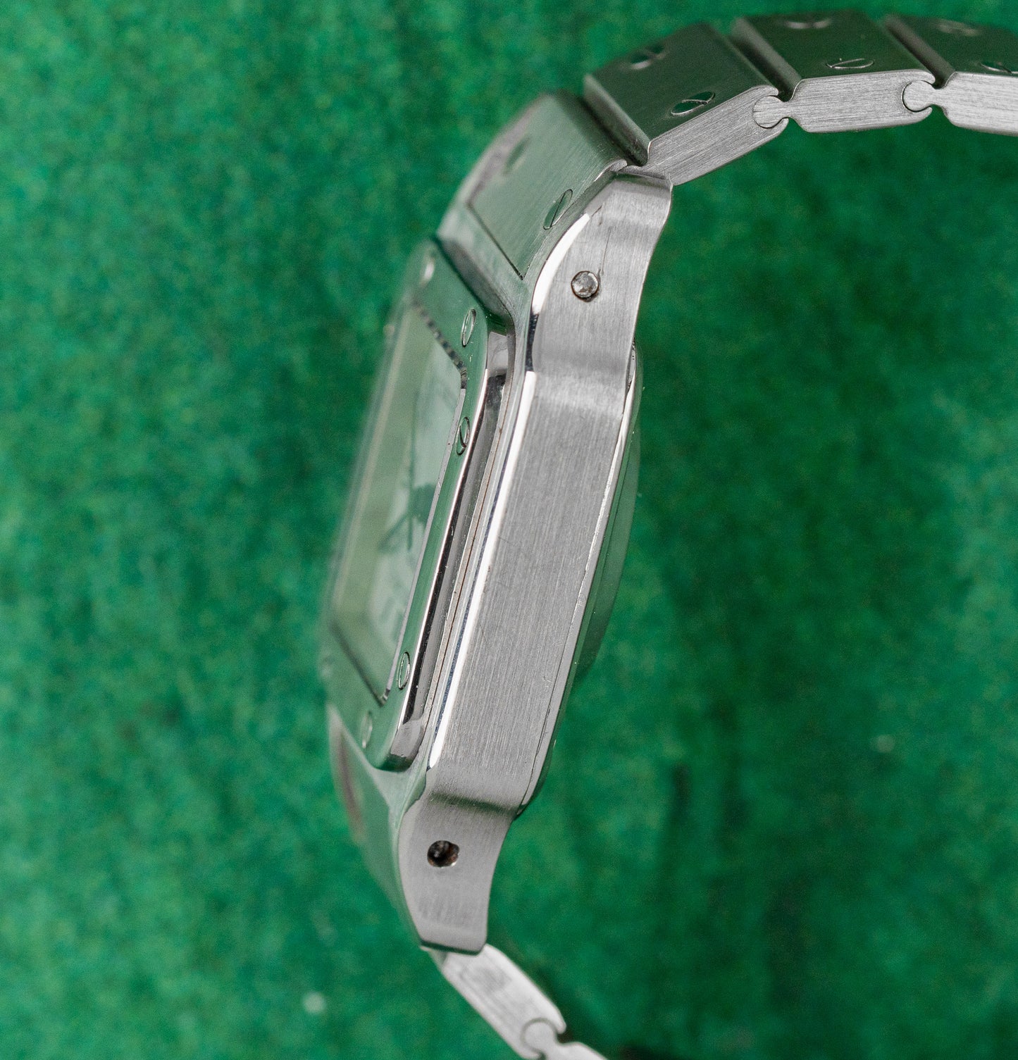 Cartier Santos Galbee 1565 White Dial Steel Bracelet Signature Screws - The Watch Business Sydney