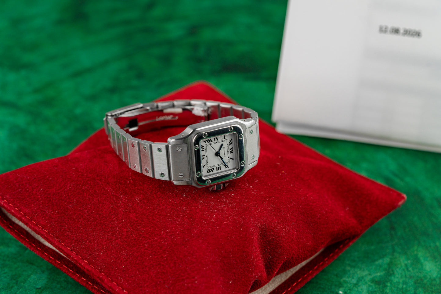 Cartier Santos Galbee 1565 White Dial with Travel Pouch and Certificate - The Watch Business Sydney