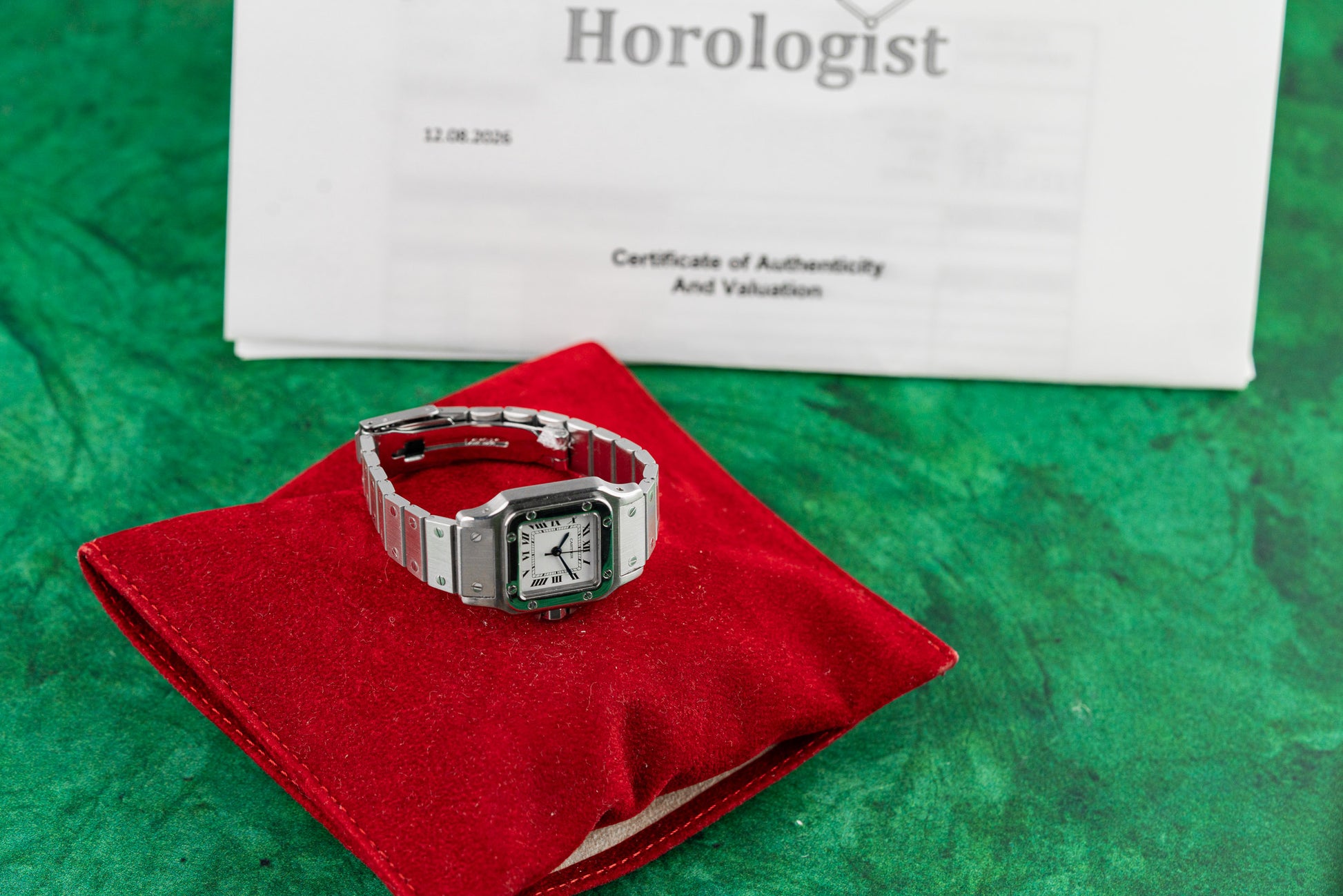 Cartier Santos Galbee 1565 White Dial with Travel Pouch and Certificate - The Watch Business Sydney