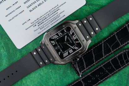 Cartier Santos de Cartier Large WSSA0039 Black Dial White Roman Numerals - The Watch Business Sydney