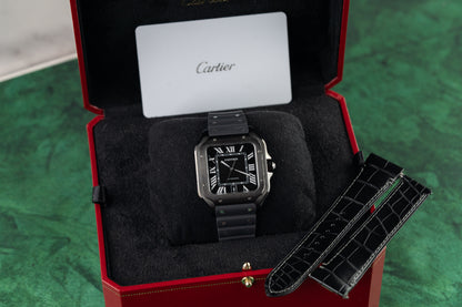 Cartier Santos de Cartier Large WSSA0039 Black Dial Full Set Box and Papers 2026 - The Watch Business Sydney