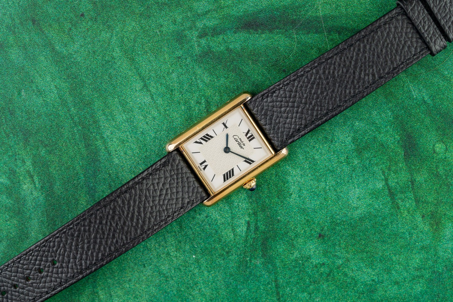 Cartier Tank Must 1615 White Dial Cartier Motif Blued Hands - The Watch Business Sydney
