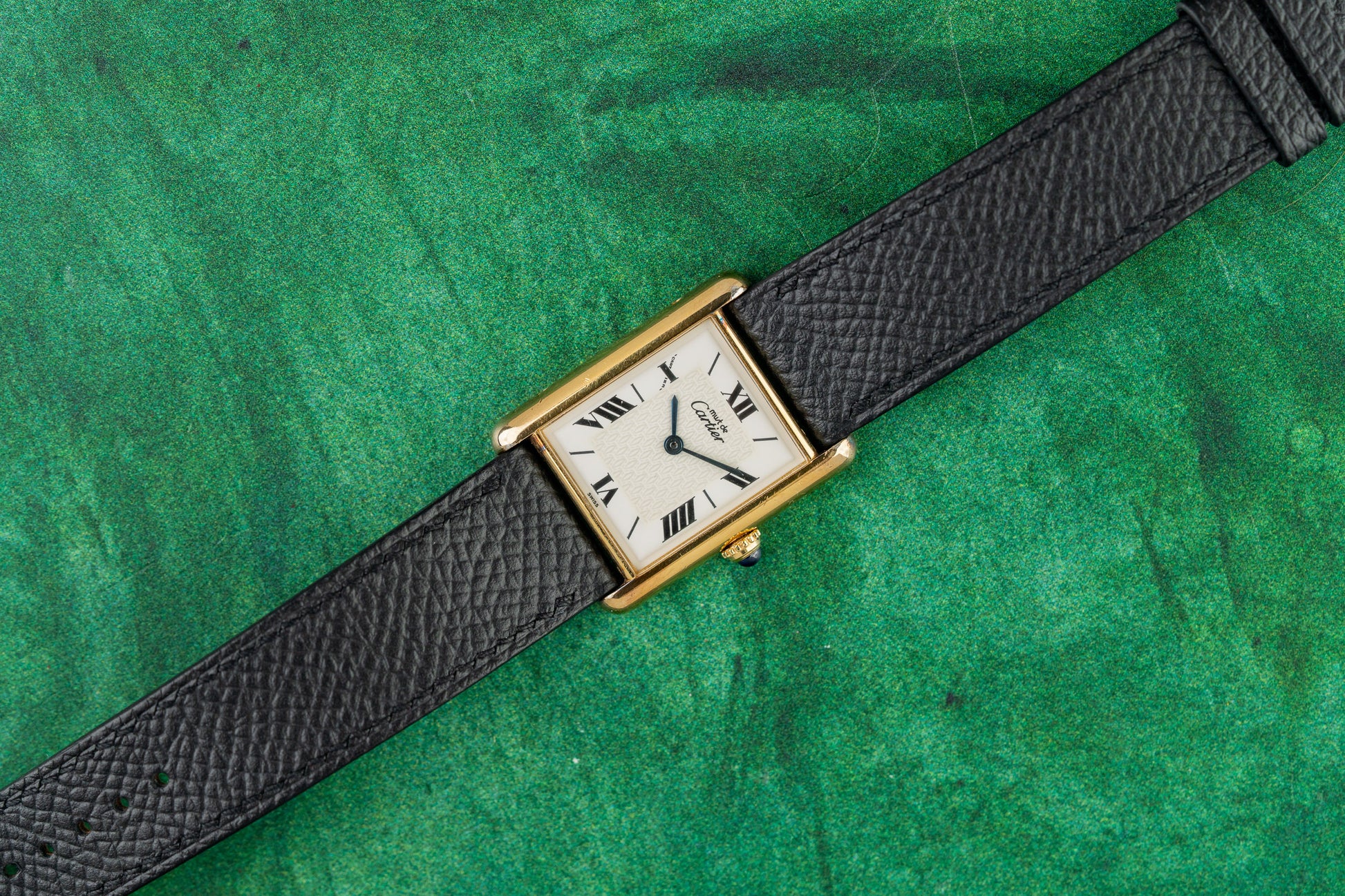 Cartier Tank Must 1615 White Dial Cartier Motif Blued Hands - The Watch Business Sydney