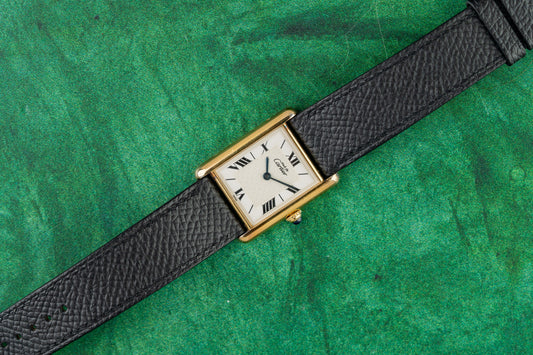 Cartier Tank Must 1615 White Dial Cartier Motif Blued Hands - The Watch Business Sydney