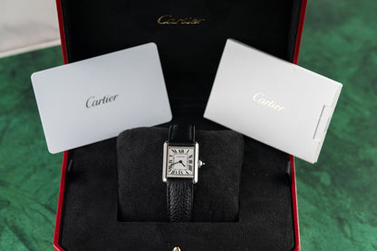 Cartier Tank Must Small WSTA0042 Silver Dial Stainless Steel 2023 - The Watch Business Sydney