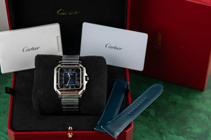 Cartier Santos De Cartier WSSA0030 Large Size Blue Dial 2024 Model New