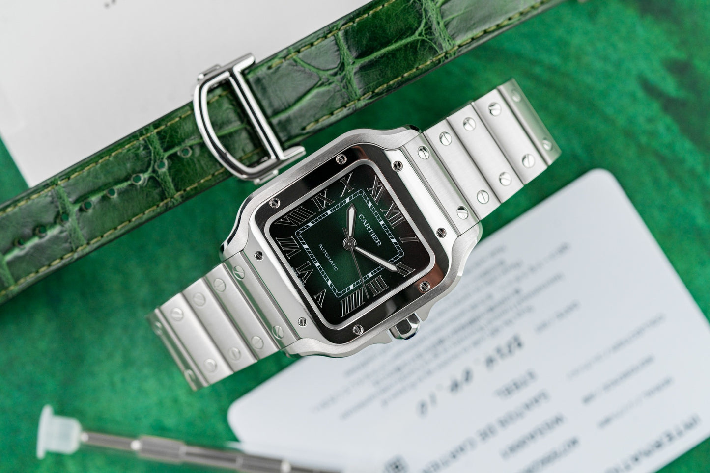 Cartier Santos De Cartier WSSA0061 Medium Green Dial 2024 Model