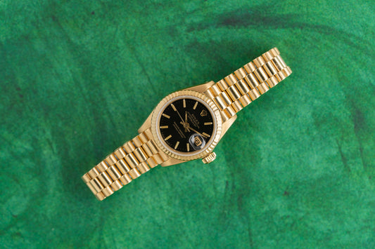 Rolex Lady-Datejust 6917 Yellow Gold Black Dial 1980 Model