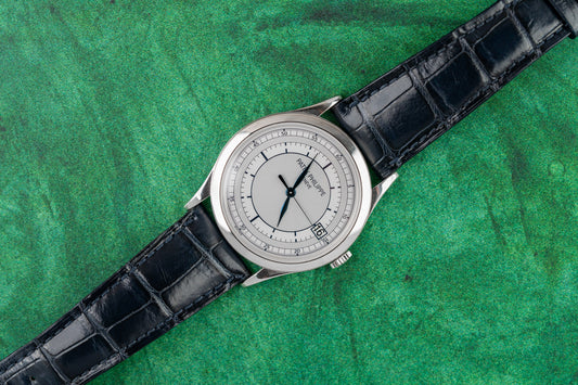 Patek Philippe Calatrava 5296G-001 White Gold Leather Strap Watch Only