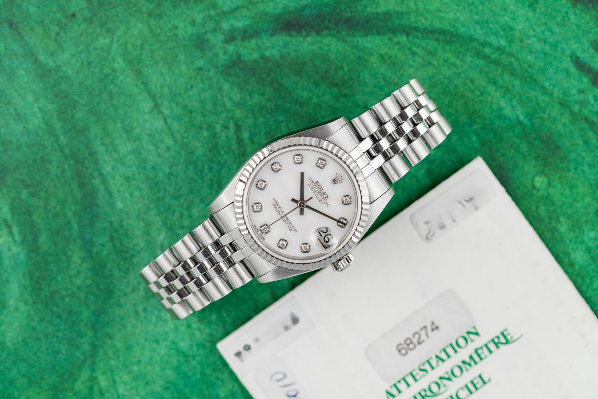 Rolex Datejust 31 Mother Of Pearl Diamond Dial 68274 Stainless Steel 1996 model