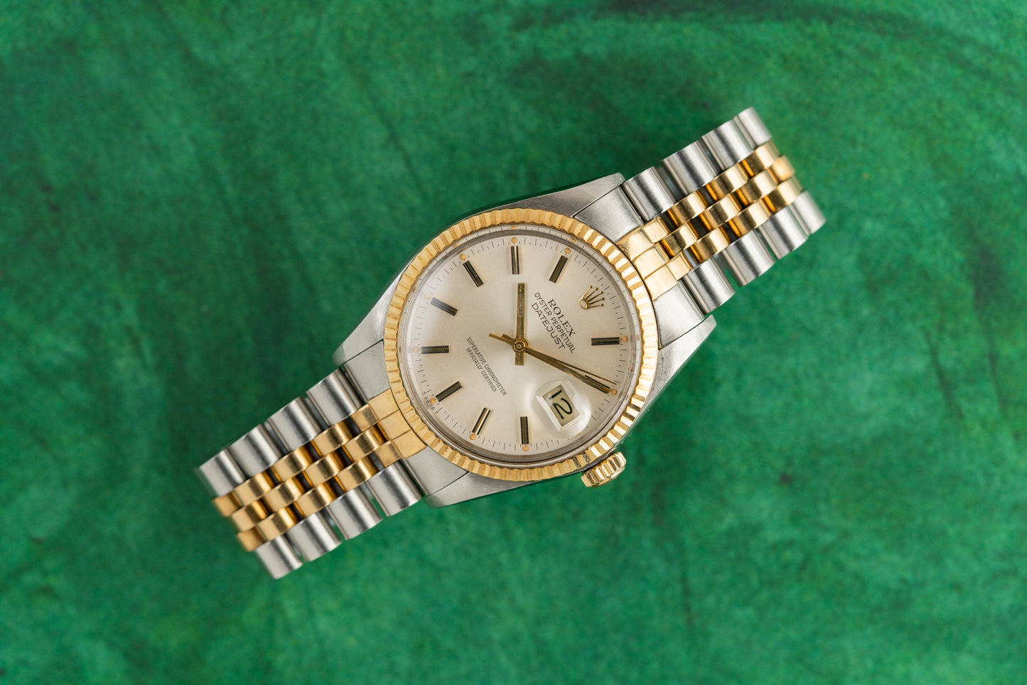 Rolex Datejust 36 Silver Dial 16013 Two Tone Yellow Gold 1985 Model