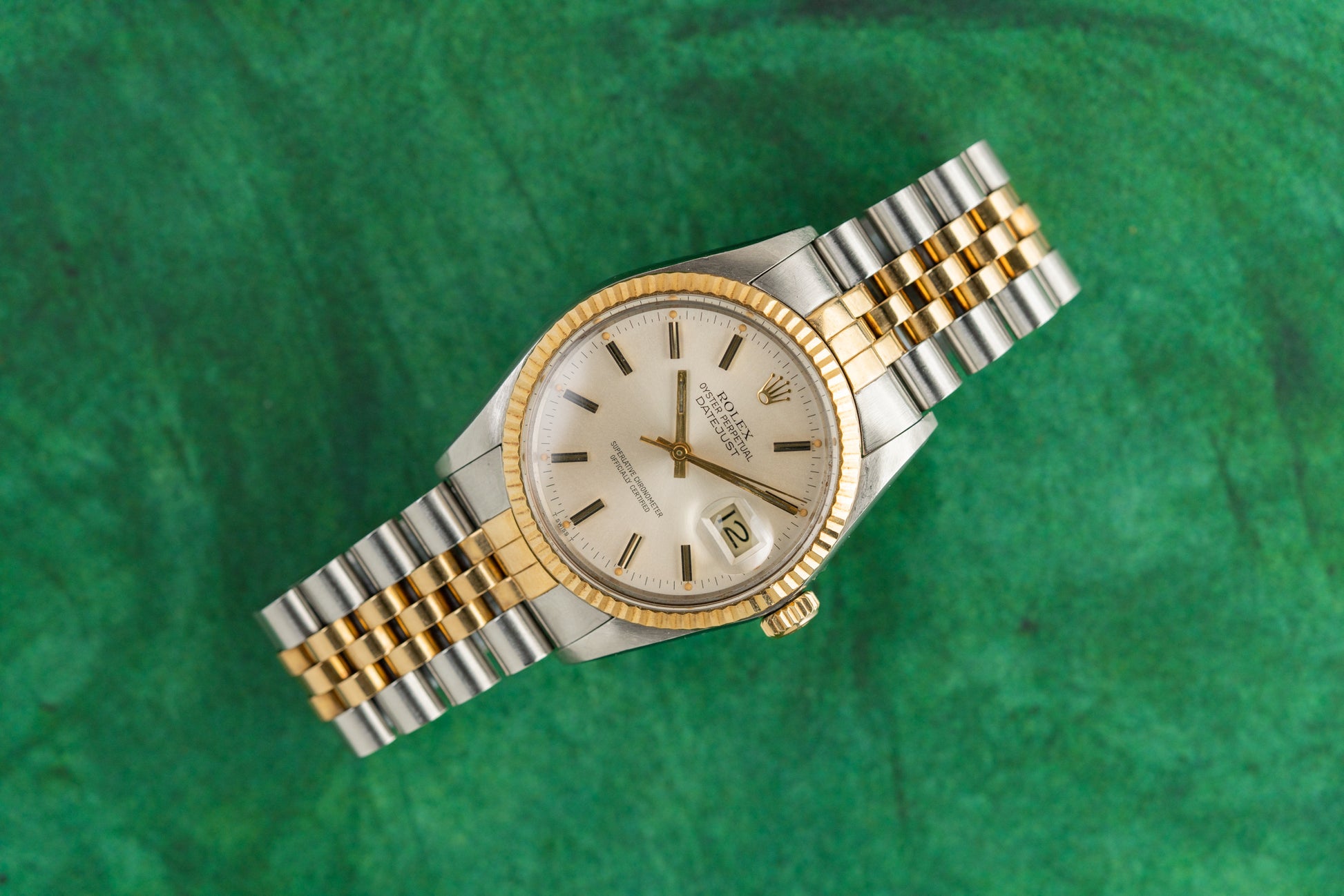 Rolex Datejust 36 Silver Dial 16013 Two Tone Yellow Gold 1985 Model