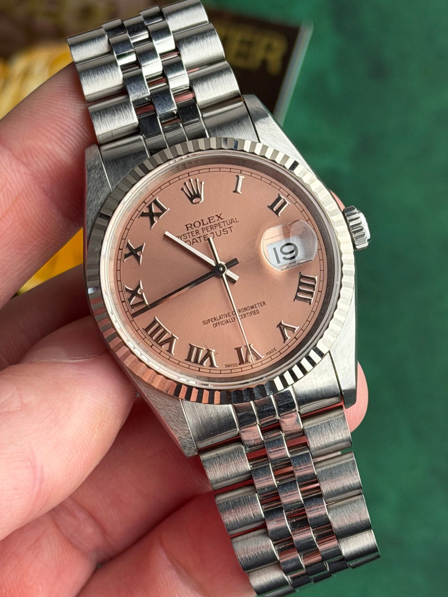 Rolex Datejust 36 16234 Salmon Roman Dial Stainless Steel 1996