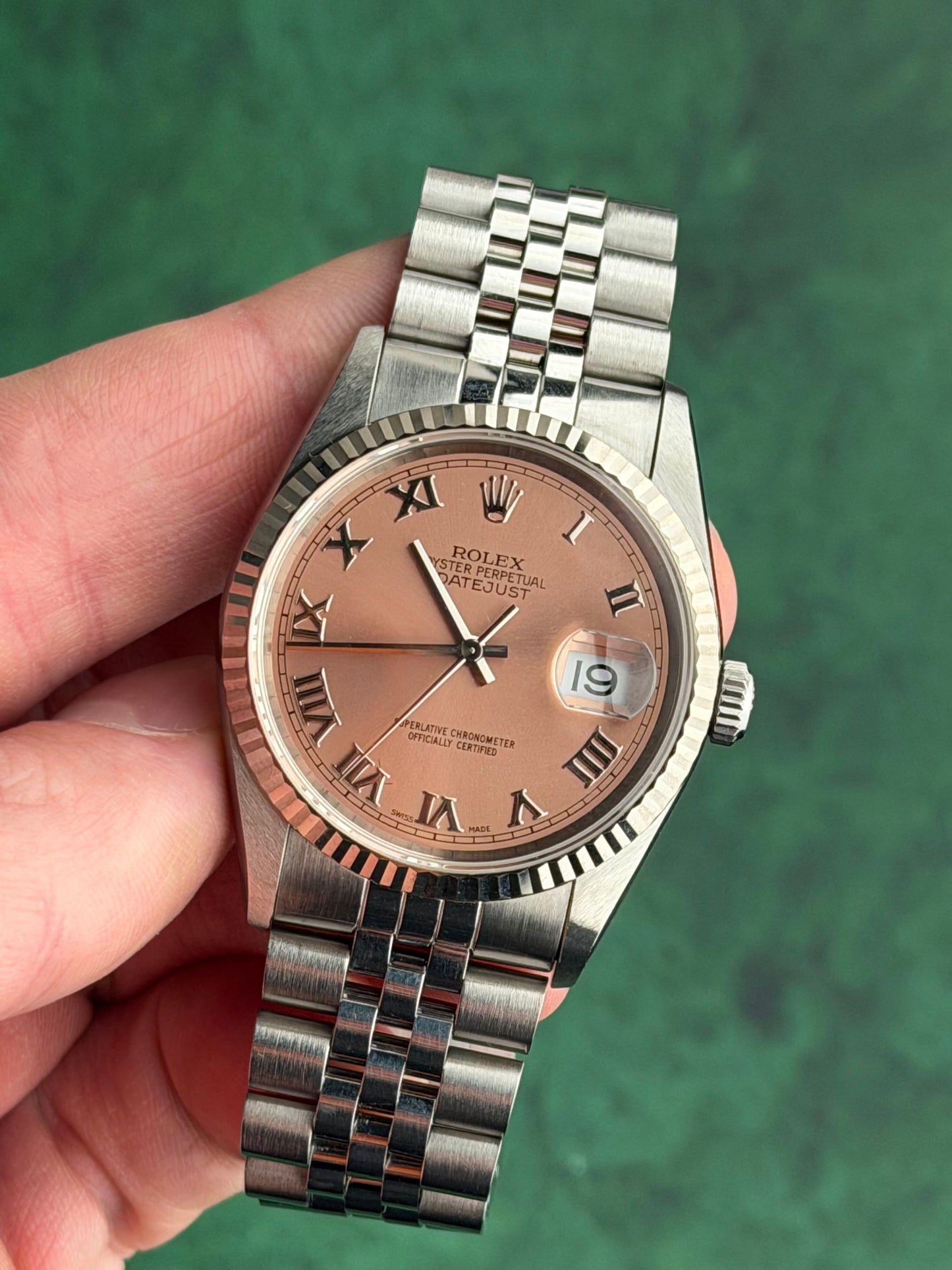 Rolex Datejust 36 16234 Salmon Roman Dial Stainless Steel 1996