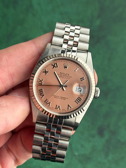 Rolex Datejust 36 16234 Salmon Roman Dial Stainless Steel 1996