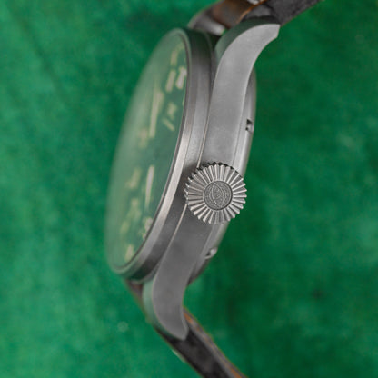 IWC Big Pilot Heritage 48 IW510301 Black Dial Onion Crown Profile - The Watch Business Sydney