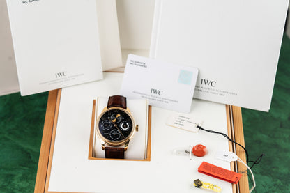 IWC Portuguese Perpetual Calendar IW502103 Rose Gold Leather Strap 2003 Model additional view - The Watch Business Sydney