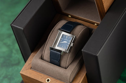 Jaeger-LeCoultre Reverso Tribute Q716848J Blue Sunray Dial Applied Markers - The Watch Business Sydney