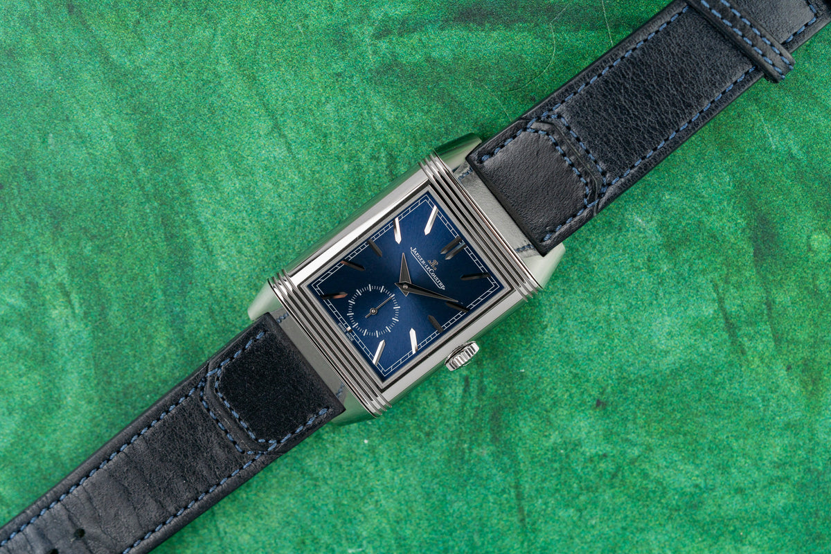 Jaeger-LeCoultre Reverso Tribute Duoface Q3988482 Blue Dial Stainless Steel 2022 - The Watch Business Sydney