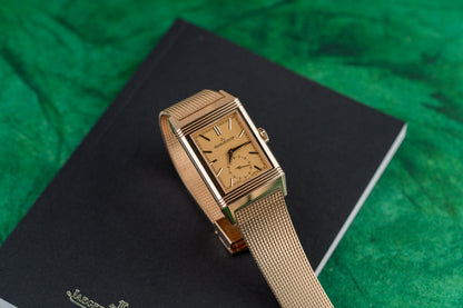 Jaeger-LeCoultre Reverso Tribute Monoface Q713216J Gold Dial Rose Gold Swivelling Case - The Watch Business Sydney CBD