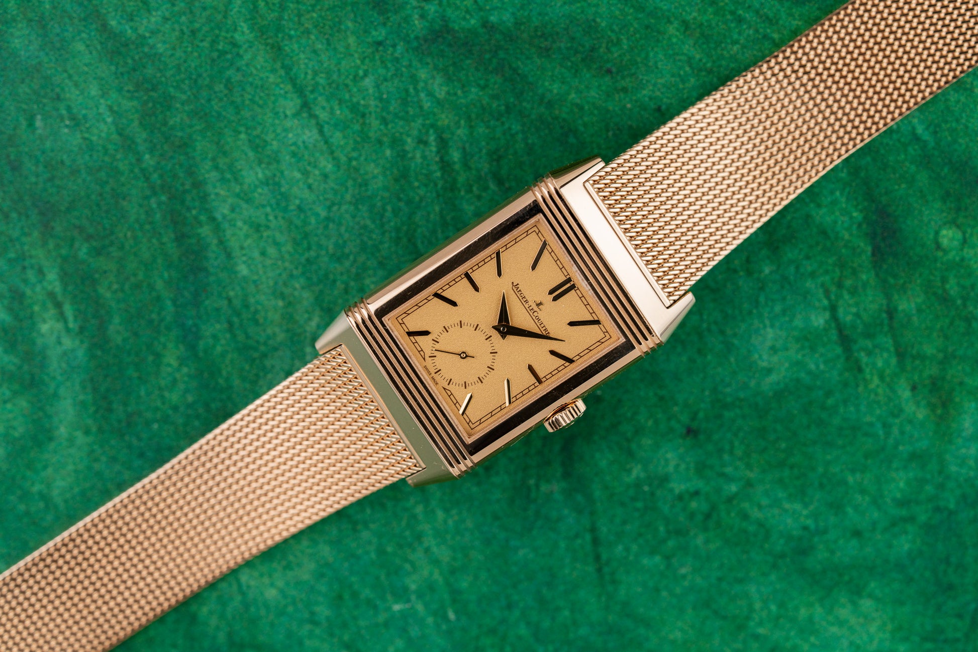 Jaeger-LeCoultre Reverso Tribute Monoface Q713216J Gold Dial Small Seconds Subdial - The Watch Business Sydney