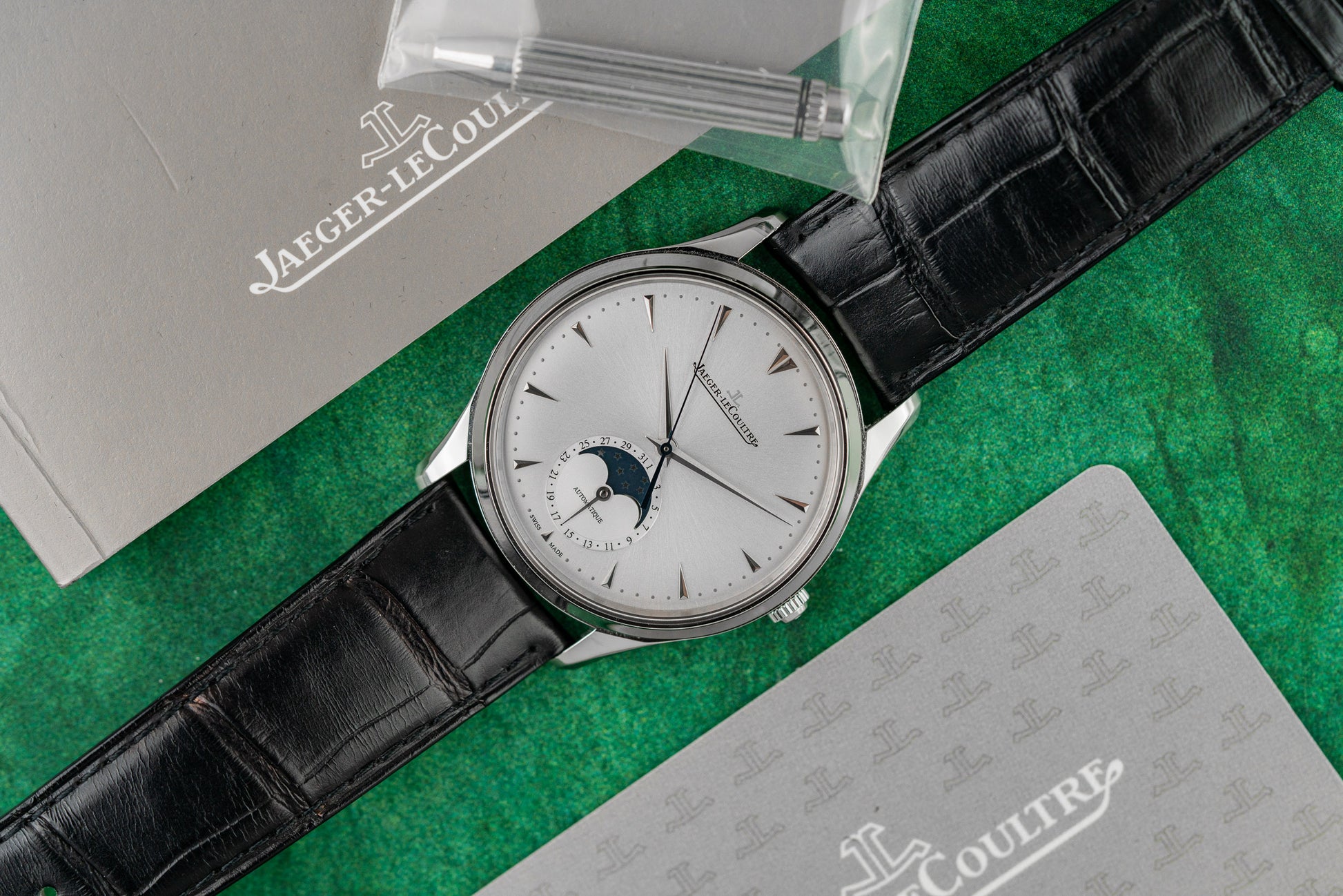 Jaeger-LeCoultre Master Ultra Thin Moon Q1368420 dial close-up - Pre-Owned Sydney