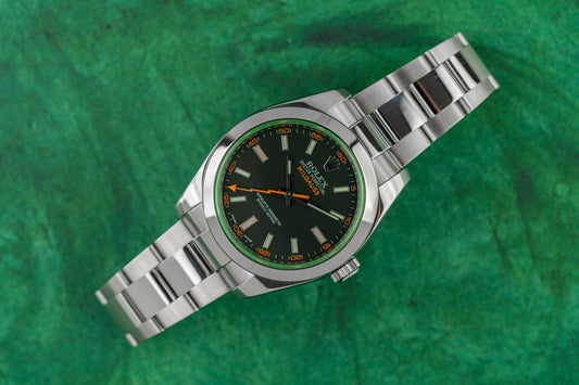 Rolex Milgauss 116400GV Black Dial Green Hume Stainless Steel 2014 Model