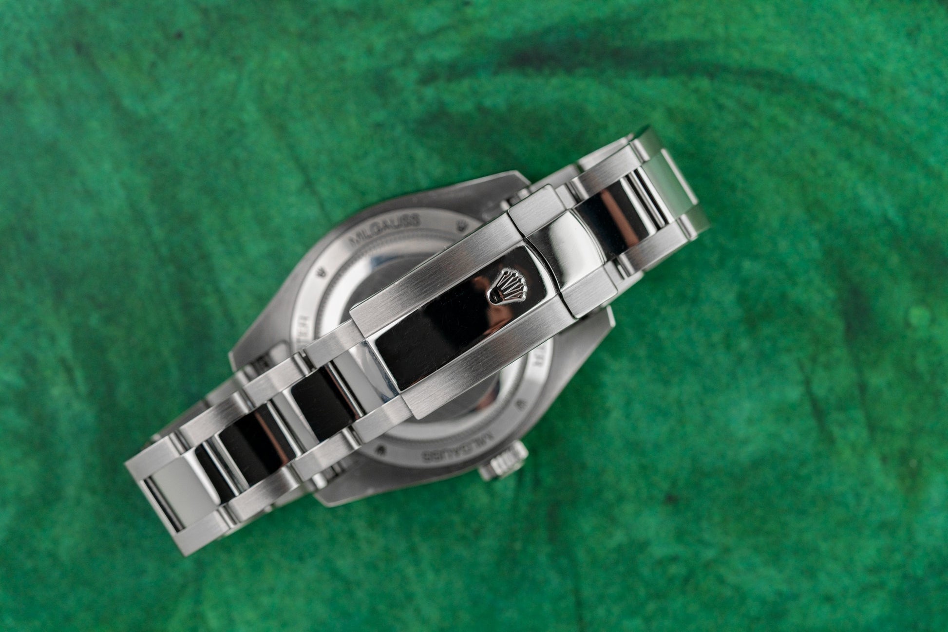 Rolex Milgauss 116400GV Black Dial Green Hume Stainless Steel 2014