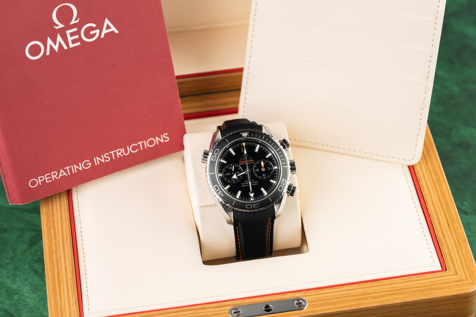 Omega Seamaster Planet Ocean Chronograph 232.30.46.51.01.001 Black Dial Full Set Box and Papers 2016 - The Watch Business Sydney