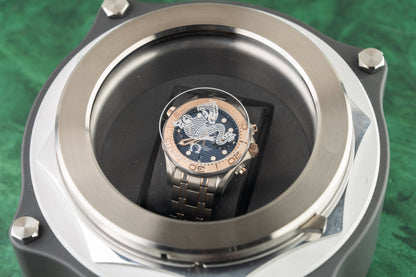 Omega Seamaster Diver 300M Chronograph 210.60.44.51.03.001 Blue Dial Titanium Sedna Gold 2022 - The Watch Business Sydney