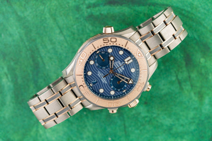 Omega Seamaster Diver 300M Chronograph 210.60.44.51.03.001 Blue Dial Titanium Tantalum Bracelet - The Watch Business Sydney