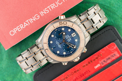 Omega Seamaster Diver 300M Chronograph 210.60.44.51.03.001 Blue Dial Sapphire Display Caseback - The Watch Business Sydney