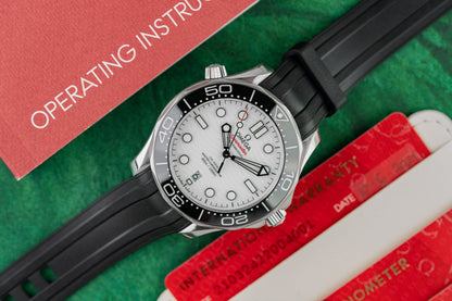 Omega Seamaster Diver 300M 210.32.42.20.04.001 White Wave Dial Ceramic Bezel - The Watch Business Sydney