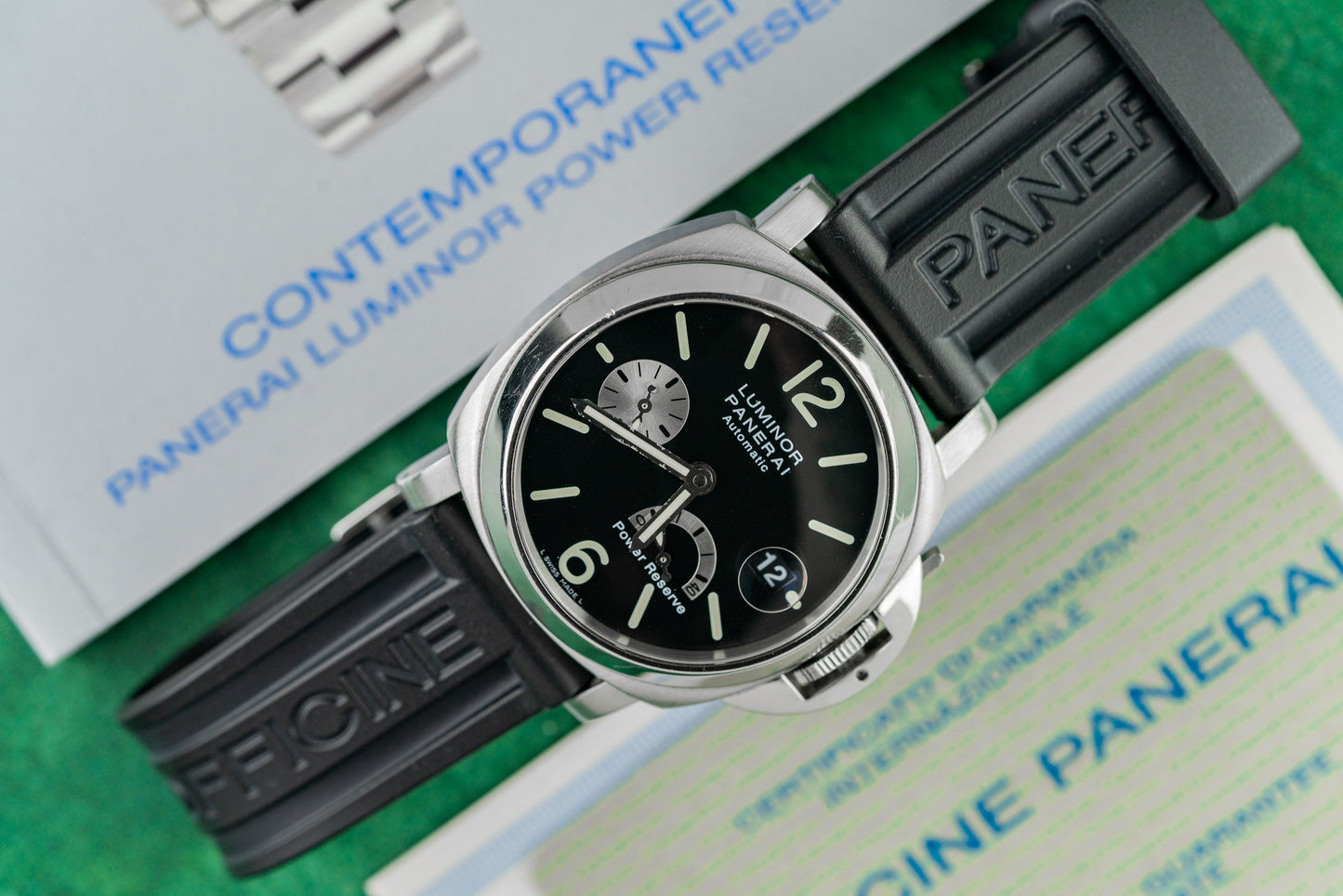 Panerai Luminor Power Reserve PAM00125 Black Dial Full Set Box and Papers 2002 - The Watch Business Sydney