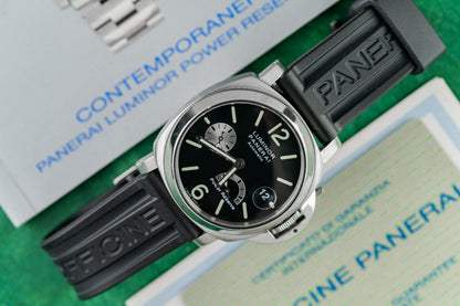 Panerai Luminor Power Reserve PAM00125 Black Dial Full Set Box and Papers 2002 - The Watch Business Sydney