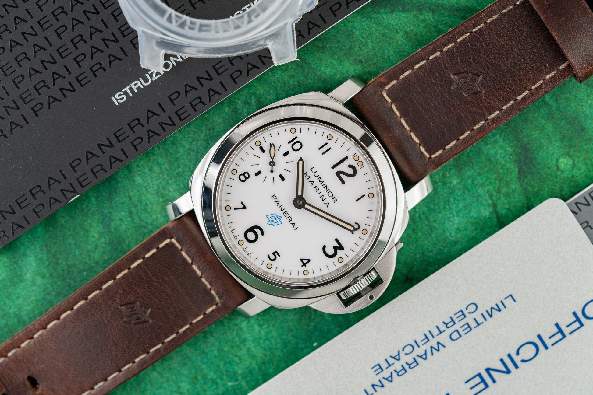 Panerai Luminor Marina Logo PAM00660 White Logo Dial - The Watch Business Sydney